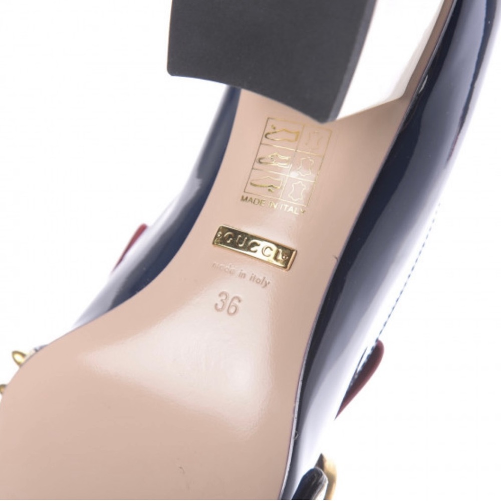 Studded Patent Gucci Marmont Pumps/Loafers - Picture 15 of 16
